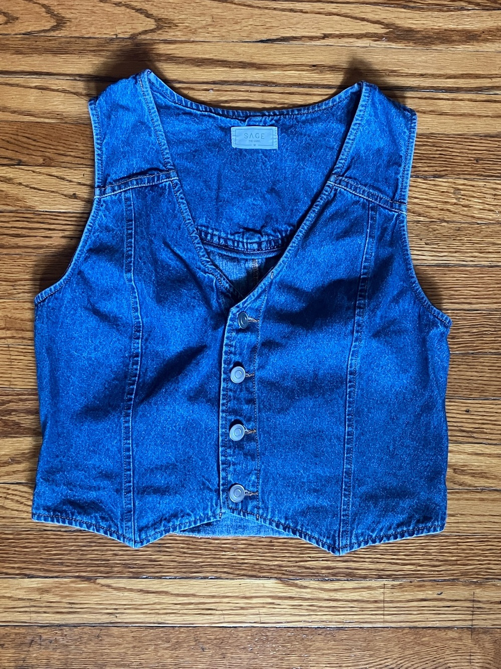 Denim Button-Up Vest